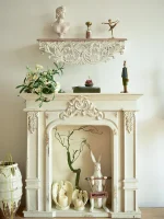 White Distressed Corbel Mantel Shelf, French Country, Living Room Decoration, 31 Inch - Image 8