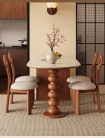 Mid Century Elegant Dining Tables With Cabinets Vintage Oval Tall Legs Dining Tables Rustic Foldable Столы Обеденные Furniture - Image 8