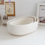 Desktop Organize Boxs Cotton Rope Woven Storage Baskets Desktop Decorate Basket Sundries Key Cosmetics Storage box 면 끈 수납함 - Image 5