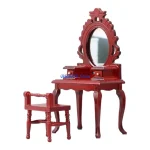 Q0KB Dresser Themed 1/12 Scale Model Furniture Wooden Dressing Table Decorative Set - Image 5