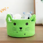 Cute Storage Baskets Cotton Woven Bedroom Household Decor Organizer Case Key Snacks Desktop Sundries Deposit Tidy Box Items Home - Image 9