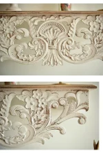 White Distressed Corbel Mantel Shelf, French Country, Living Room Decoration, 31 Inch - Image 9