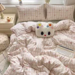 Bedding Set Simple Style Duvet Cover Pillowcase with Bedsheet Home Bedclothes Boys Girls Room Bed Sheet Sets - Image 43