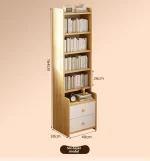 Stable Bookshelf Floor-to-ceiling shelf Household simple wall multi-layer with pumping storage locker Bedroom bedside cabinet - Image 24
