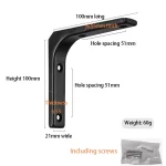 Shelf brackets L-shaped floating wall shelves black and white stainless steel bore stand bracket support hardware home - Image 9