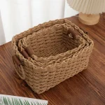 Storage Basket Handmade Multi-functional Woven Simple Decorative Desktop Sundries Cosmetics Storage Basket - Image 13