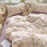 Bedding Set Simple Style Duvet Cover Pillowcase with Bedsheet Home Bedclothes Boys Girls Room Bed Sheet Sets - Image 20