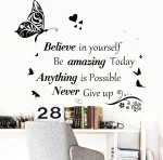 Inspirational Wall Stickers Motivational Removable Wall Decor Positive Word Butterfly decals Peel and Stick - Image 2