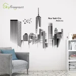 Manhattan Wall Sticker Creative Bedroom Decor Home Black And White Art Stickers Living Room Background Wall Decor Self-adhesive - Image 2