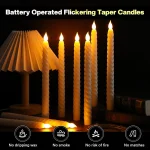 LED Flameless Taper Candles Lights Window Decorative Christmas Candles Lamp Electric Long Candles 3D-Wick Flameless Candlesticks - Image 16