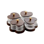 Creative Thickened Glass Fruit Tray Decorative with Wooden Lids Divider Snack Tray Washable Dried Fruit Tray Set Hotel - Image 9