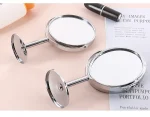 Household Makeup Mirror Circular Portable Double-sided Metal Frame 1:2 Enlarged Desktop 360 Degree Rotating Mirror - Image 11