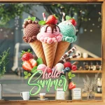 Creative And Fun Ice Cream Wall Stickers - Self-adhesive Ice Cream Stickers For Rooms, Living Rooms, Kitchens And Home Decoratio - Image 2