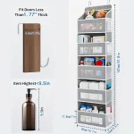 5-Shelf Hanging Storage Organizer - Behind Door, Anti-Tilt, 5 Large Capacity Pockets, Suitable for Bedroom, Bathroom - Image 5
