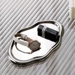 Simple Creative Decorative Dessert Tray Storage Light Luxury Silver Jewelry Dessert Decoration Tray Ornaments Ins Storage Tray - Image 3