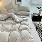 Black Color Bedding Set For Adults Simple Style Double Bed Sheet Sets Single/Queen/king Bed Cover Full Set Plain Bedding - Image 16