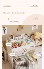 Drawer Desktop Organizer, Organizer Drawers, Desk Stationery Organizer, Multifunctional Dustproof Large Capacity Office Shelf - Image 13