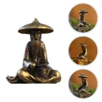 Fairy Gardens Figurine Sitting Fisherman Statue Fishing Decor Alloy Decors Figurines Small - Image 15