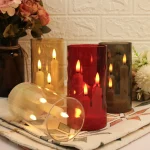 Flameless 3 in 1 LED Taper Candles with 15CM Lampshade Battery Operated Flickering Electric Window Candles for Christmas Wedding - Image 2