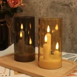 Flameless 3 in 1 LED Taper Candles with 15CM Lampshade Battery Operated Flickering Electric Window Candles for Christmas Wedding - Image 19