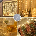LED Curtain Lights Warm Fairy String Lights Festival USB Lighting Rainbow Window Lamp Home Bedroom Wedding Christmas Decoration - Image 2