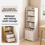 Stable Bookshelf Floor-to-ceiling shelf Household simple wall multi-layer with pumping storage locker Bedroom bedside cabinet - Image 5