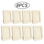 2/4/8pcs High Quality Handmade Wooden Photo Frames, DIY Photo Frame Embryos, Can Be Painted Three-dimensional Photo Album Frames - Image 9