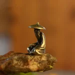 Fairy Gardens Figurine Sitting Fisherman Statue Fishing Decor Alloy Decors Figurines Small - Image 4