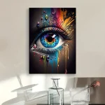 Classic Abstract Wall Art , Eye Features Mural, HD Canvas Print Poster for Home Living Room Bedroom Office Decoration - Image 3