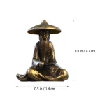 Fairy Gardens Figurine Sitting Fisherman Statue Fishing Decor Alloy Decors Figurines Small - Image 6