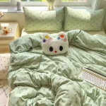 Bedding Set Simple Style Duvet Cover Pillowcase with Bedsheet Home Bedclothes Boys Girls Room Bed Sheet Sets