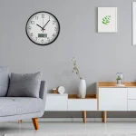 11.6 Inch Round Wall Clocks Battery Operated Wall Clock with Perpetual Calendar and F° Temperature Display for Home Decor - Image 13