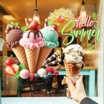 Creative And Fun Ice Cream Wall Stickers - Self-adhesive Ice Cream Stickers For Rooms, Living Rooms, Kitchens And Home Decoratio