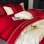 European Bedding Set High-end Luxury Cotton Four-piece Set Cotton Embroidery Quilt Cover Sheets Hats Senior Sense Bedding - Image 8