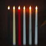 6Pcs LED Flameless Flickering Taper Candles 3D Wick Candles Lamp Wedding Home Decor Battery Operated Electronic Candle Light - Image 2