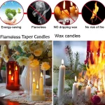 Flameless 3 in 1 LED Taper Candles with 15CM Lampshade Battery Operated Flickering Electric Window Candles for Christmas Wedding - Image 3