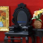 Q0KB Dresser Themed 1/12 Scale Model Furniture Wooden Dressing Table Decorative Set