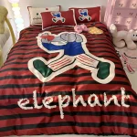 4pcs Cute Cartoon Single Bedding Set Children'S Student Dormitory Full Bedding Set Home Bed linens Stripe Dot Letter Printing - Image 2