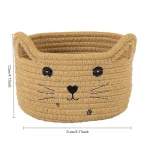 Cute Storage Baskets Cotton Woven Bedroom Household Decor Organizer Case Key Snacks Desktop Sundries Deposit Tidy Box Items Home - Image 5