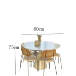 Modern Home Dining Table Oval White Deco Balcony Dining Table Luxury Relaxing Salle A Manger Complet Table Et Chaise Furniture - Image 6