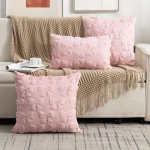 Spring Throw Pillow 18x18 Inch 1 Pc，Velvet Soft Modern Style Butterfly palm tree Decorative Cushion Washable Invisible Zipper