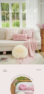 Romantic Wedding Throw Pillow Modern Pink Ins Style Living Room Wedding Room Sofa Bedhead Cushion Cover - Image 12