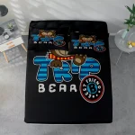 Digital Bedding Set with Bear Pattern, Mattress Protector and Pillowcase Combination, High-Definition Printed Bed Sheet Set Includes 1 Fitted Sheet + 1 or 2 Pillowcases (60*100cm and 72*132cm Are 1 Pillowcase, the Rest of the Sizes Are 2 Pillowcases). Suitable for Bedroom and Guest Room, Ultra-Soft - Image 4