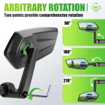 RBRL Bike Mirror Anti-shake Bicycle Side Mirror Durable 360 Rotatable Extended Rearview Mirrors for MTB Electric Bike - Image 2