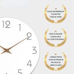 Wall Clock 12 Inch Silent Non Ticking Wood Wall Clocks Battery Operated Wooden White Modern Simple Minimalist Hanging Wall Clock - Image 9