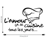 Lamour Love Carved Wall Stickers Kitchen French Romantic Bedroom Living Room Kitchen Decoration Restaurant Cafe Tea  Stickers - Image 3
