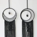 Black Sun Moon Dream Catcher Nordic Macrame Dreamcatcher With Crystal Wall  Room Home Decor Yard Garden Bedroom Decoration - Image 17