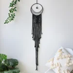 Black Sun Moon Dream Catcher Nordic Macrame Dreamcatcher With Crystal Wall  Room Home Decor Yard Garden Bedroom Decoration - Image 13