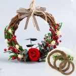 DIY Merry Christmas Decorations For Home Natural Rattan Wreath Garland Tree Craft Xmas Decor Accessories Spring Wedding New Year
