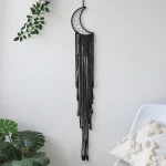 Black Sun Moon Dream Catcher Nordic Macrame Dreamcatcher With Crystal Wall  Room Home Decor Yard Garden Bedroom Decoration - Image 24